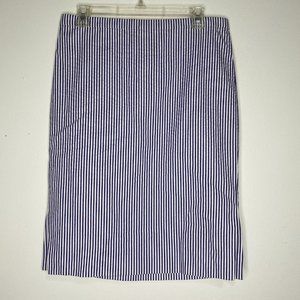 J. Crew Blue and White Striped Skirt